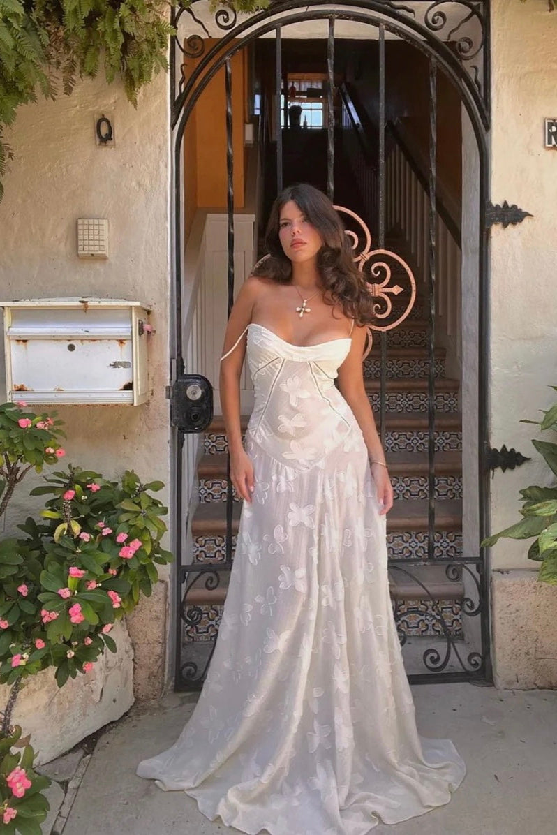 Vintage Cream Corset Dress  Romantic & Elegant