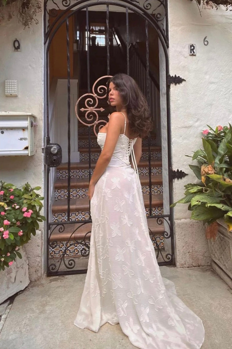 Vintage Cream Corset Dress  Romantic & Elegant