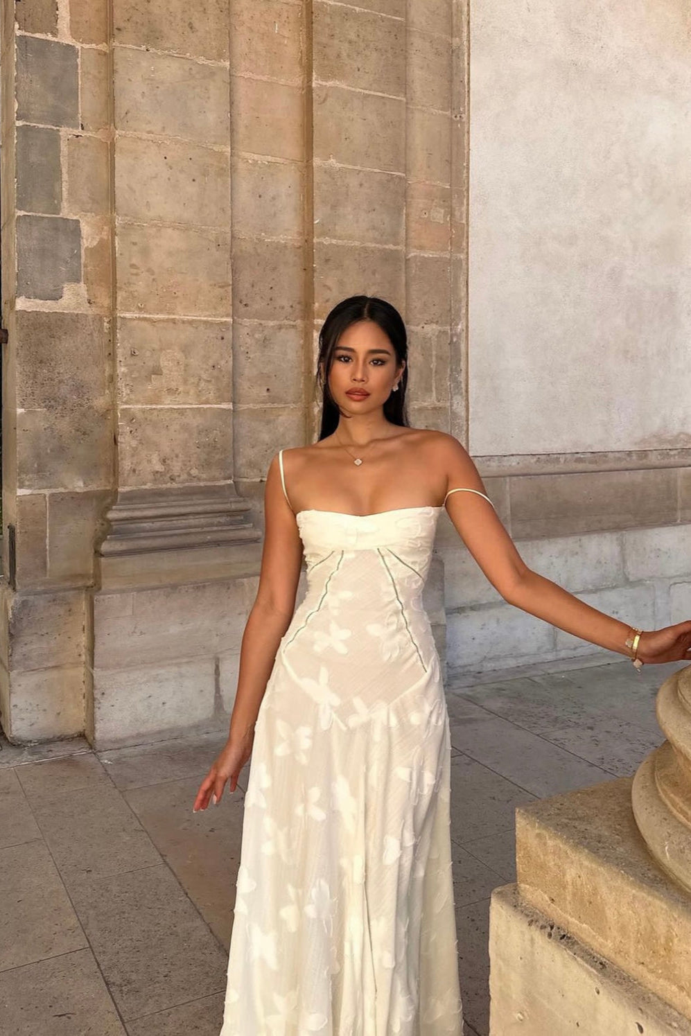 Vintage Cream Corset Dress  Romantic & Elegant