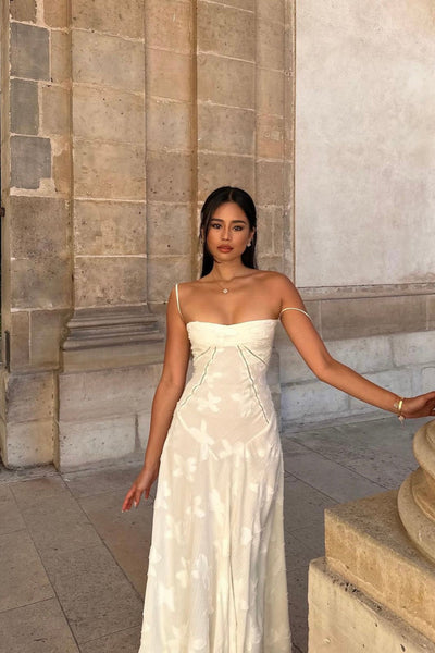 Vintage Cream Corset Dress  Romantic & Elegant