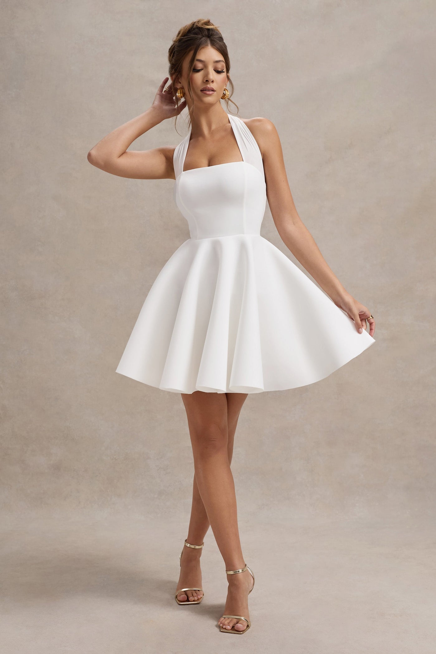 White Halter Dress