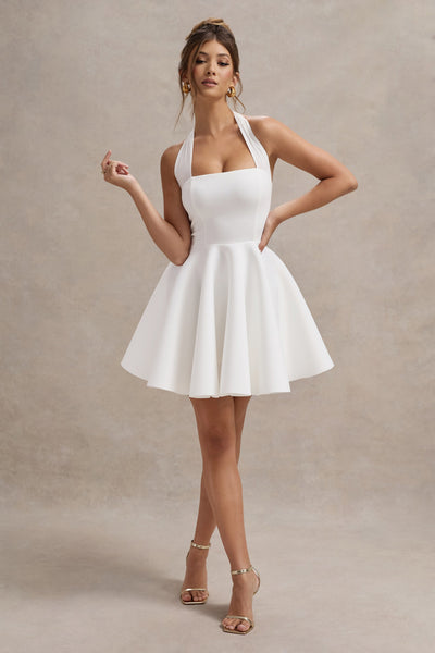 White Halter Dress