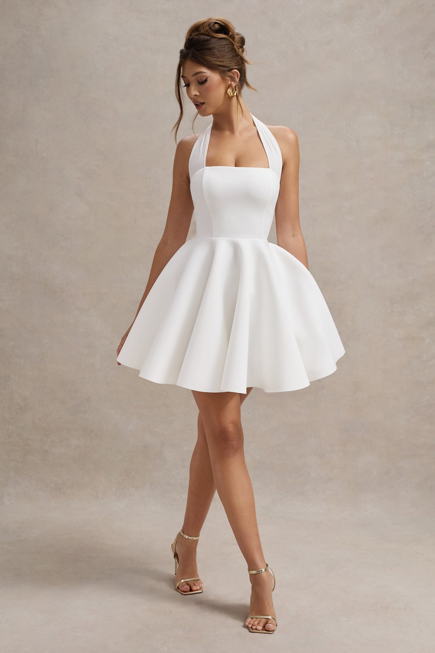 White Halter Dress