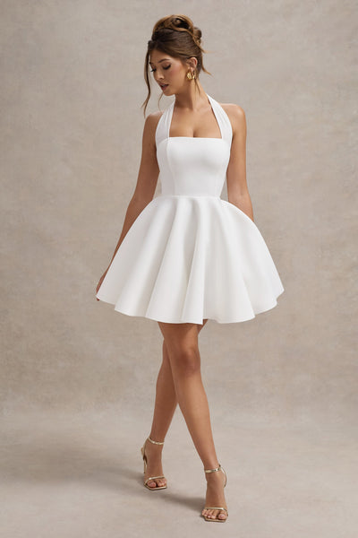 White Halter Dress