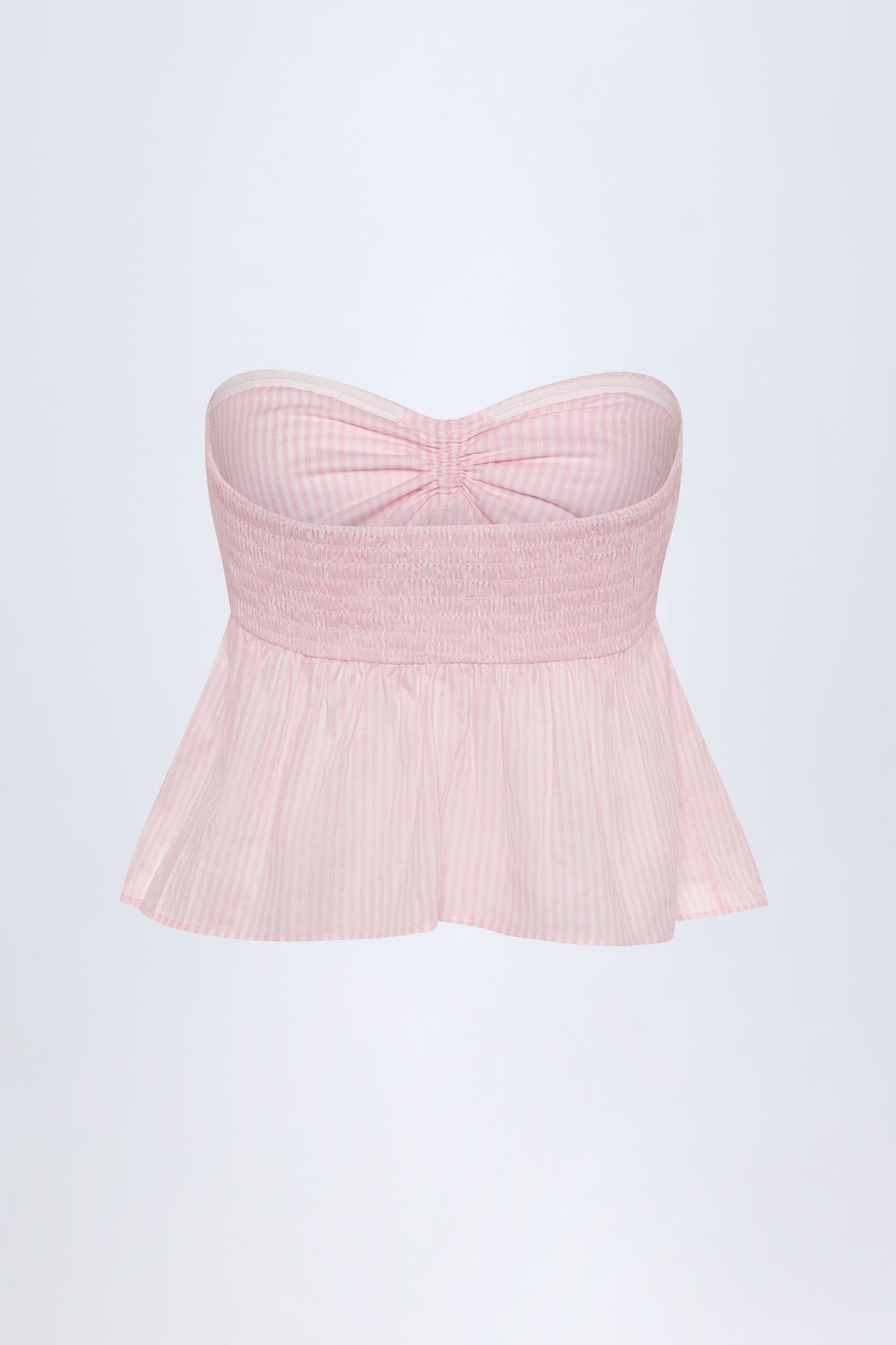 Tie-Front Bandeau Cotton Crop Top