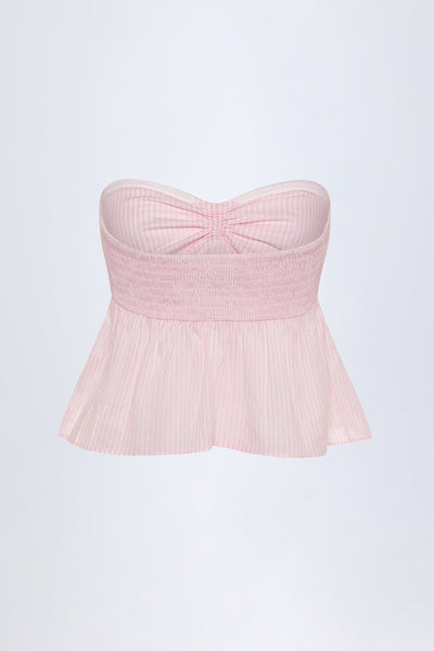Tie-Front Bandeau Cotton Crop Top