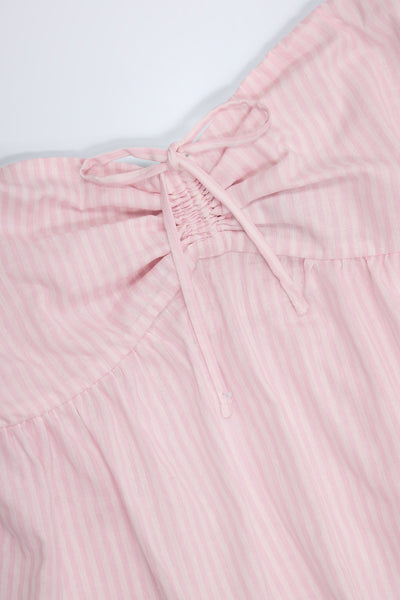 Tie-Front Bandeau Cotton Crop Top
